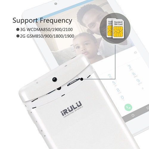  IRULU iRULU X67 Phablet Unlocked 3G2G,Quad Core 1.3 Ghz Android 7.0 Nougat Smartphone,1Gb16Gb Wi-Fi FM GPS Bluetooth Dual Camera, WCDMAGSM Phone Tablet, GMS Certified, Dual Sim Cards