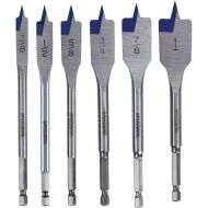 IRWIN SPEEDBOR Spade Wood Drill Bit, Standard-Length, 6-Piece Set (88886)