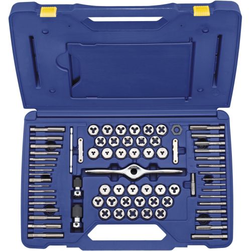  Irwin Tools IRWIN HANSON MachineFractionalMetric Plug Tap and 1 Hex Die Set, 75 Piece, 1813816