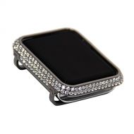 IRepair iRepair Crystal Diamond Rhinestone Jewelry Metal Case Bling Bezel Cover Protective Case Protective Frame Bumper Compatible Apple Watch Series 3 Series 2 Series 1 -Gray (38mm)