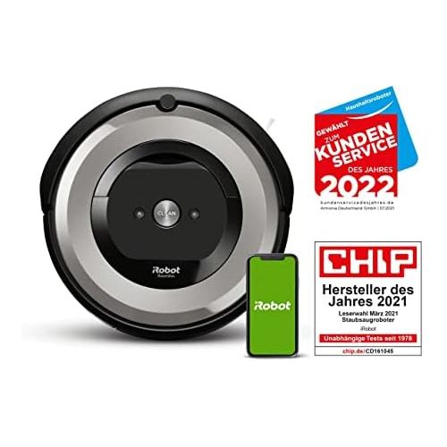  [아마존베스트]iRobot Roomba e5 (e5154) Robot Vacuum Cleaner with 3-Level Cleaning System, Two Multi Bottom Brushes, WLAN Vacuum Cleaner, Ideal for Pets, Carpets and Hard Floors, App Control, Dir