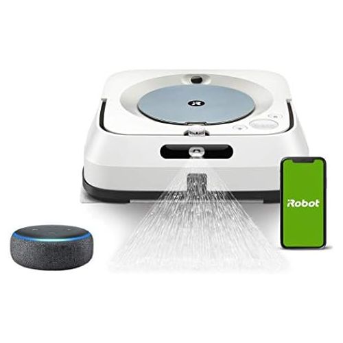  [아마존베스트]-Service-Informationen iRobot Braava m6 (m6134) Wi-Fi Wiper Robot with Precision Spray and Advanced Navigation, App Control+Echo Dot (3rd Gen) Intelligent speaker with Alexa, anthracite fabric