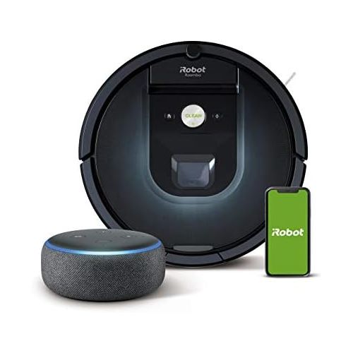  [아마존베스트]-Service-Informationen iRobot Roomba 981 Vacuum Cleaner with 3-Level Cleaning System, Room Mapping, Carpet Turbo Mode, App Control + Echo Dot (3rd Gen) Intelligent speaker with Alexa, anthracite fabric