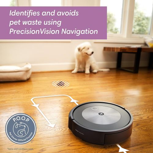  iRobot Roomba j7+ (7550) Self-Emptying Robot Vacuum ? Identifies and avoids obstacles like pet waste & cords, Empties itself for 60 days, Smart Mapping, Works with Alexa, Ideal for