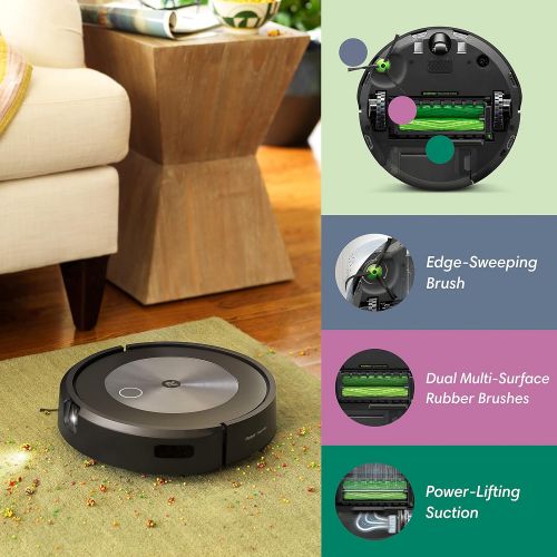  iRobot Roomba j7 (7150) Wi-Fi Connected Robot Vacuum - Identifies and avoids obstacles like pet waste & cords, Smart Mapping, Works with Alexa, Ideal for Pet Hair, Carpets, Hard