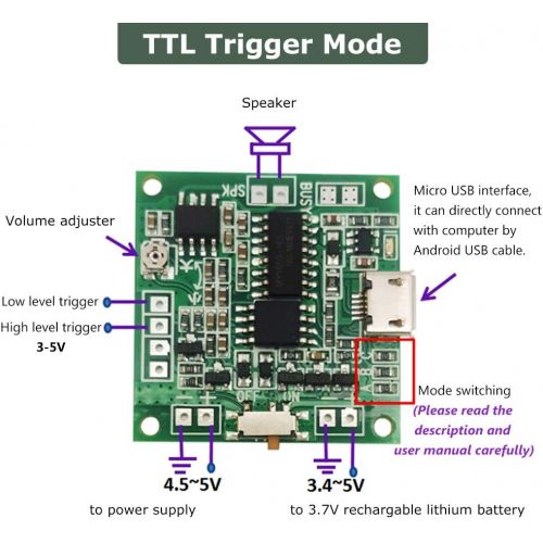  [아마존베스트]IS Icstation Recordable Sound Module Button Control 8M MP3 WAV Music Voice Player Programmable Board with Speaker for Mothers Day DIY Music Box Greeting Card Creative Gift