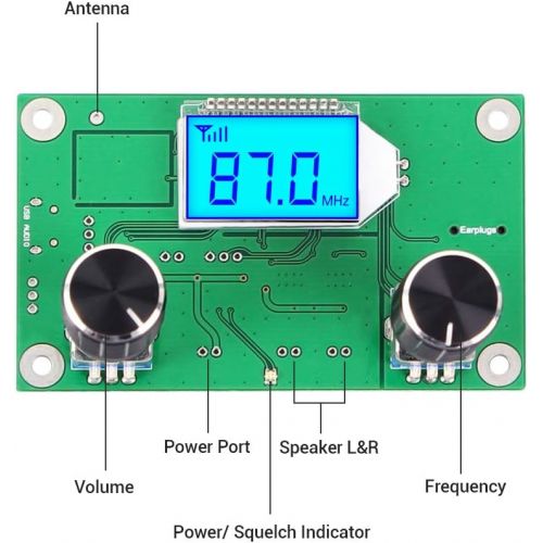  Digital FM Receiver Module, Icstation Radio Wireless Receiver Module Digital Stereo Board LCD Display DSP PLL 76.0MHz-108.0MHz