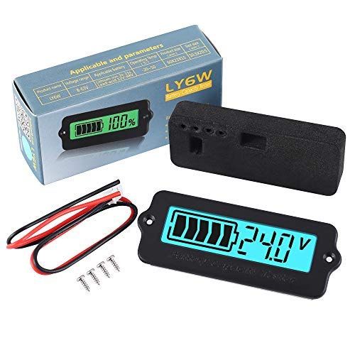  [아마존베스트]IS Battery Monitor, DC12V 24V 36V 48V 60V Lead-acid Battery Capacity Tester Percentage Level Voltage Monitor Tester