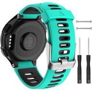 ISABAKE Watch Band Replacement for Garmin Forerunner 735XT/Approach S20 S5 S6 Soft Silicone Strap with Metal Buckle Compatible with 735xt/220/230/235/620/630