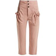 Etoile Isabel Marant Weaver High Rise Cropped Trousers - Womens - Light Pink