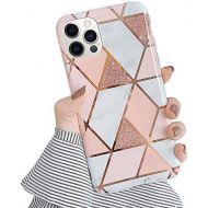 [아마존베스트]ISAKEN Kompatibel mit iPhone 12 Pro Max 6.7 Huelle,Glanzend Bling Glitzer Marmor Design Muster Schutzhuelle Ultra Duenn Weiches TPU Silikon Gel Bumper Handyhuelle Huelle Case fuer iPhone 12 Pro