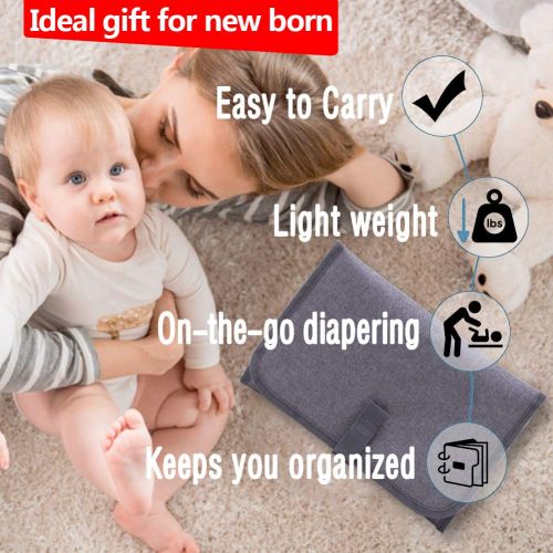  [아마존베스트]ISAMANNER IsaMaNNeR Changing Pad - Portable Changing Pad,Lightweight Travel Station Kit for Baby Diapering,Diaper Changing Pad,Diaper Clutch,Diaper Pouch,Diaper Mat,Travel Changing Mat (Grey