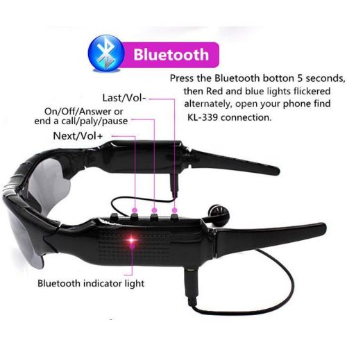  Video Camera Sunglasses Smart Eye Glasses ISCREM 1080P HD Video Recording Wearable Wireless Headset Body Cameras for Driving,Riding,Motorcycle,Fishing,Outdoor Sports Traveling