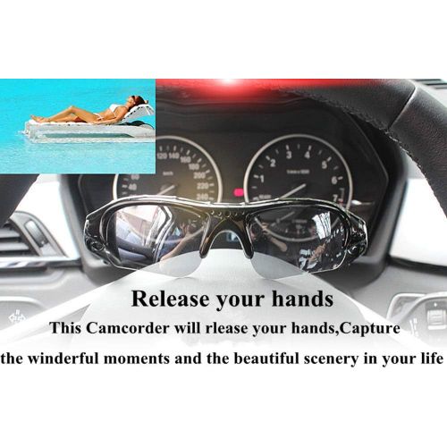  Video Camera Sunglasses Smart Eye Glasses ISCREM 1080P HD Video Recording Wearable Wireless Headset Body Cameras for Driving,Riding,Motorcycle,Fishing,Outdoor Sports Traveling