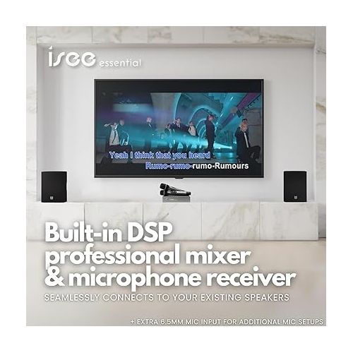  2024 ISEE Essential Home Karaoke Machine with 2 Wireless Microphones, Huge Song Library 400k+ Mixed Language English, Chinese, Filipino, Korean etc