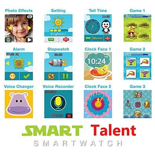  ISEE Smart Watch for Kids, Kids Smartwatch with Games, Built-in Selfie-Camera Video Watches, Children Smart Watch for Kids Age 4-12 Birthday Gifts (Black)