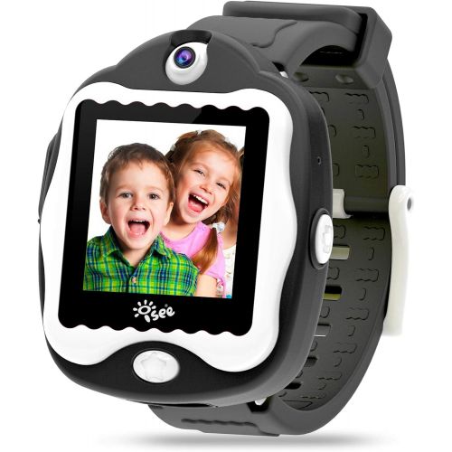  ISEE Smart Watch for Kids, Kids Smartwatch with Games, Built-in Selfie-Camera Video Watches, Children Smart Watch for Kids Age 4-12 Birthday Gifts (Black)