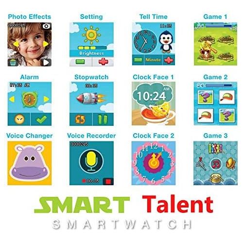  ISEE Smart Watch for Kids, Kids Smartwatch with Games, Built-in Selfie-Camera Video Watches, Children Smart Watch for Kids Age 4-12 Birthday Gifts (Red,Blue)