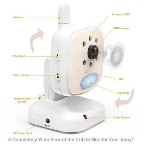  ISEE Video Baby Monitor Cameras - 3.5 Large LCD Screen with Night Vision Camera, Infant Long Rang Baby Monitors with Camera Audio, Temperature and Lullabies.