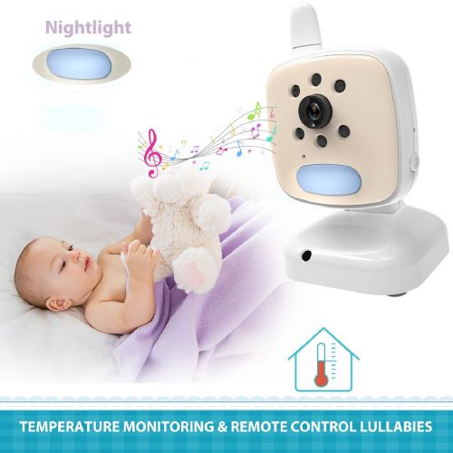 ISEE Video Baby Monitor Cameras - 3.5 Large LCD Screen with Night Vision Camera, Infant Long Rang Baby Monitors with Camera Audio, Temperature and Lullabies.