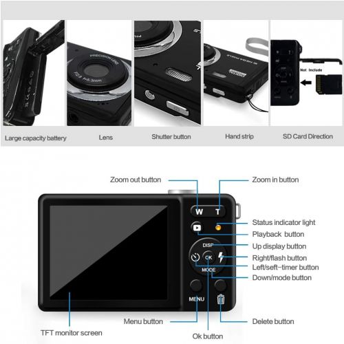  [아마존베스트]ISHARE MiniDigitalCameraforPhotographywith2.8InchLCD8XDigitalZoom,20MPHDDigitalCameraRechargeablePoint&nb