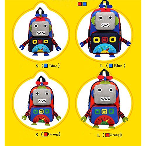  ISHOWStore Cute Kids Backpack Toddler Bookbag Robot Pattern Oxford Cloth Pupils School Bag (11.4 x 4.7x 13.0 inch)