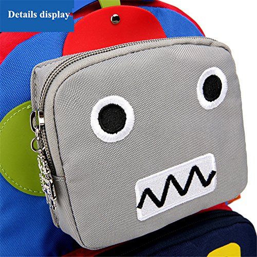  ISHOWStore Cute Kids Backpack Toddler Bookbag Robot Pattern Oxford Cloth Pupils School Bag (11.4 x 4.7x 13.0 inch)