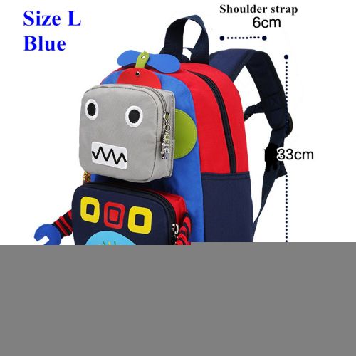  ISHOWStore Cute Kids Backpack Toddler Bookbag Robot Pattern Oxford Cloth Pupils School Bag (11.4 x 4.7x 13.0 inch)