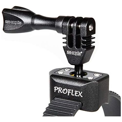  ISHOXS iSHOXS Proflex SE - schwarzer Gurt-Halter mit Schnellverschluss-Funktion - Sandblast-Edition - passend fuer GoPro, Rollei, Sony und kompatible ActionCams