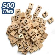 [아마존베스트]ISKM 500 Pcs Wood Scrabble Tiles Scrabble Letters 5 Complete Sets of Wood Tiles - Perfect for Crafts, Letter Tiles, Spelling by Clever Delights，Kids