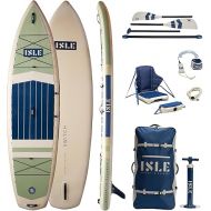 ISLE Switch Inflatable Hybrid Kayak-Stand Up Paddle Board | 2in1- Kayak & Paddle Board Bundle, Incl. Kayak Seat, Paddle, Hand Pump, Travel Bag, 11.6 x 35.5 x 6 in - max. 425 lbs