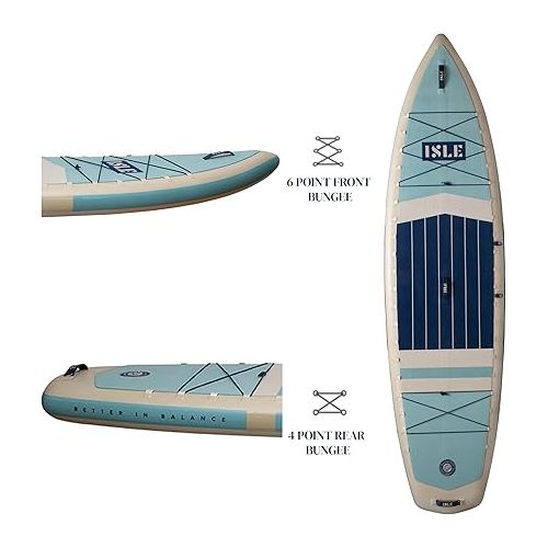  ISLE Switch Inflatable Hybrid Kayak-Stand Up Paddle Board | 2in1- Kayak & Paddle Board Bundle, Incl. Kayak Seat, Paddle, Hand Pump, Travel Bag, 11.6 x 35.5 x 6 in - max. 425 lbs