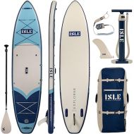 ISLE Explorer 2.0 Inflatable Stand Up Paddle Board & iSUP Bundle Accessory Pack, Adventure & Touring Board, Durable, Lightweight with Stable Wide Stance, 300 Pound Capacity, 11.6