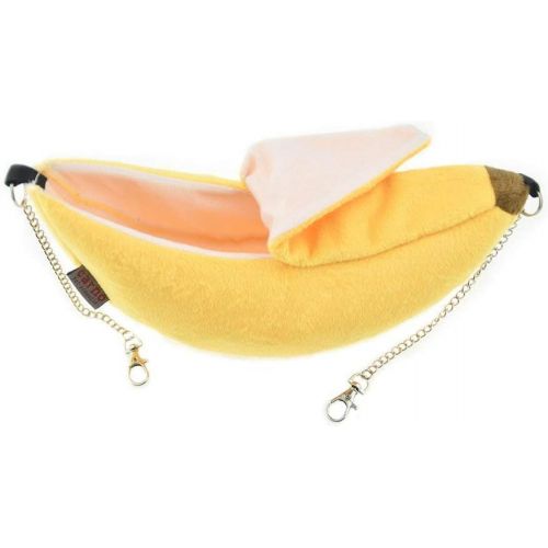  ISMARTEN Banana Hamster Bed House Hammock Small Animal Warm Bed House Cage Nest Hamster Accessories for Sugar Glider Hamster Small Bird Pet (Banana)