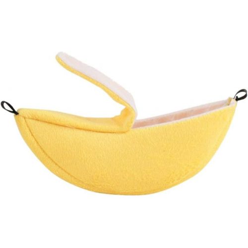  ISMARTEN Banana Hamster Bed House Hammock Small Animal Warm Bed House Cage Nest Hamster Accessories for Sugar Glider Hamster Small Bird Pet (Banana)