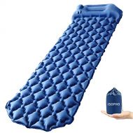 ISOPHO Camping Sleeping Pad with Built-in Pump,Inflatable Backpacking Pad with Pillow, Ultralight Durable Camping Mattress,Hiking Air Mat,Camp Sleep Pad for Hiking Traveling & Outd