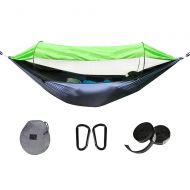 ISOPHO Lanbent Camping Hammock with net, Sun Protection and pop-up Design, Support Rope Design,Two-Way Zipper, Easy to Install, Ultralight Nylon Fabric, Suitable for Camping, Courtyard Ga