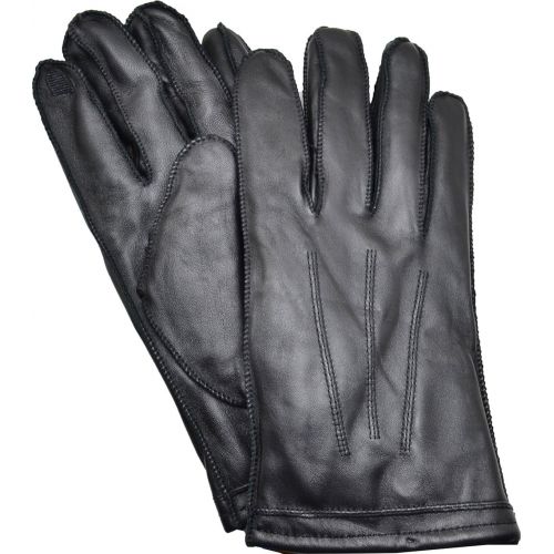  ISOTONER Isotoner Mens Genuine Leathers Smartouch Screen gloves(Black Med)