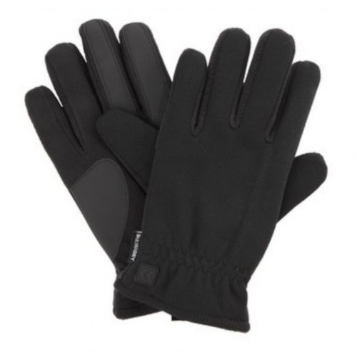  ISOTONER Isotoner Mens Waterproof Black Ultra Dry Mesh Snow Gloves With Ultraplush Lining