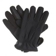 ISOTONER Isotoner Mens Waterproof Black Ultra Dry Stretch Fit Gloves With Fleece Lining