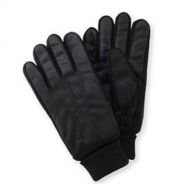 ISOTONER Isotoner Mens Black Brushed Microfiber Gloves Thinsulate Lined With Cuffed Wrist