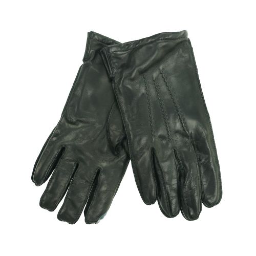  ISOTONER Isotoner Mens Sleek Black Leather Gloves with Cashmere Blend Lining