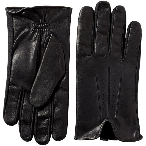  ISOTONER isotoner Men’s Stretch Leather Touchscreen Texting Cold Weather Gloves with Warm Dual Lining