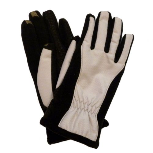  ISOTONER Isotoner Smart Touch Womens Ivory Nylon Fleece Matrix Tech Gloves Smartouch