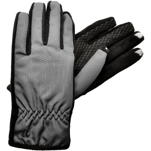  ISOTONER Isotoner Womens Smartouch 2.0 Matrix Nylon Gloves - Ultra Plush Lined Ml (Charcoal)