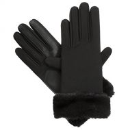 ISOTONER Womens SIGNATURE FUR CUFF SPANDEX SMARTOUCH TECH GLOVES Black Small-Med