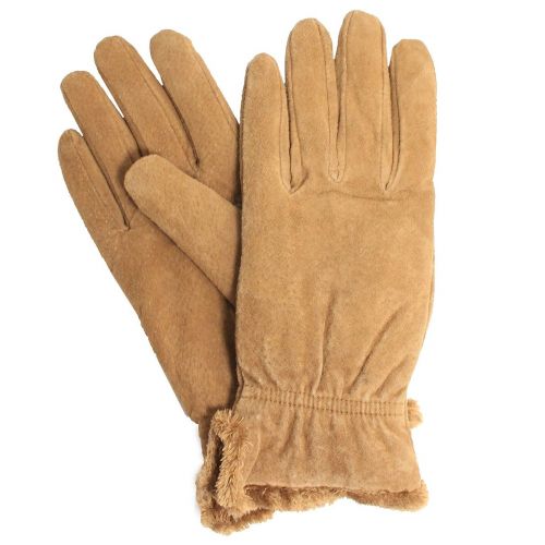  ISOTONER Isotoner Suede Gathered Wrist Microluxe SmarTouch Tech Gloves (Large) Medium Brown