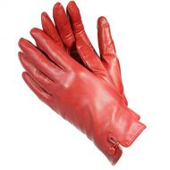 ISOTONER Isotoner A68423 Womens Lamb Leather Gloves Red
