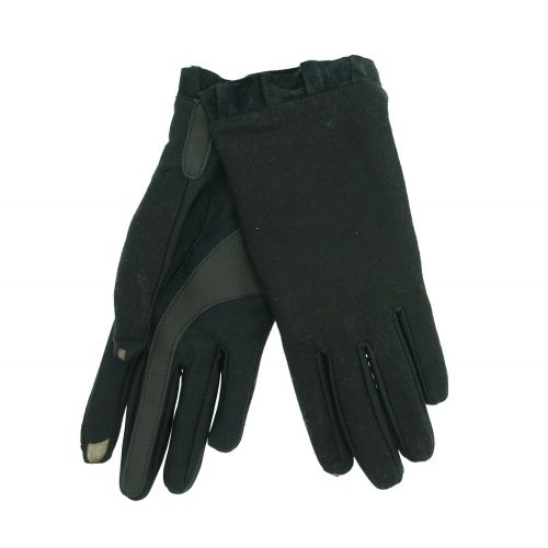  ISOTONER Isotoner Smart Touch Womens Black Ruffle Tech & Text Gloves Smartouch