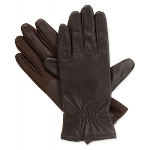  ISOTONER Isotoner Signature SmarTouch Stretch Leather Tech Gloves in Dark Brown (Large  X-Large)